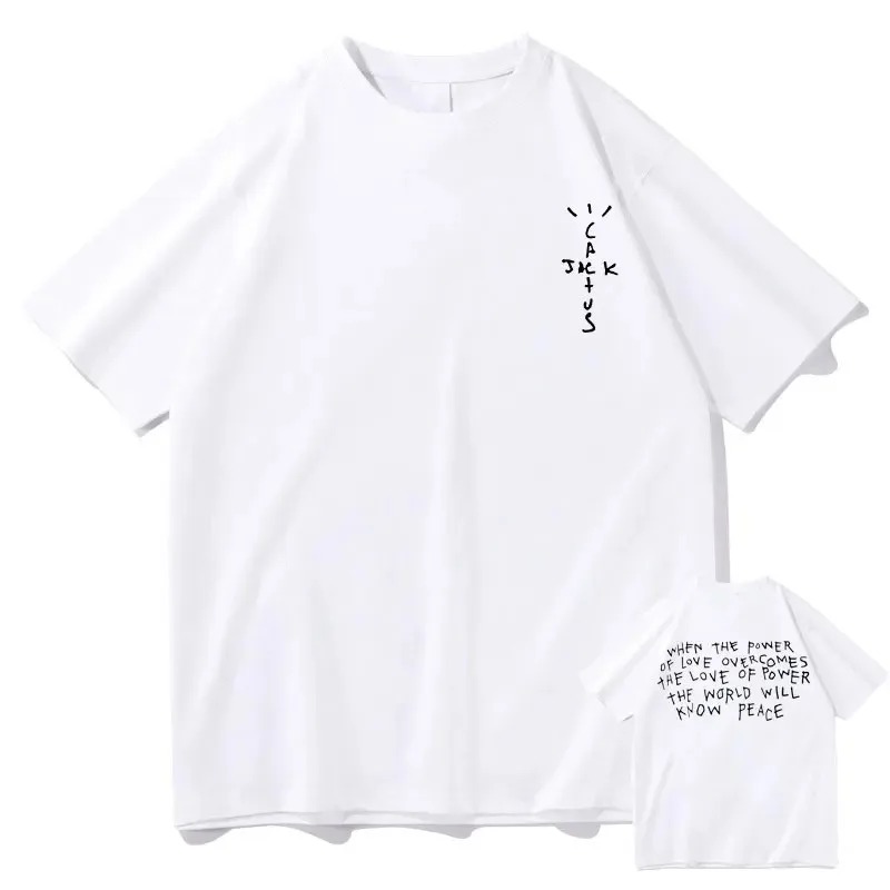 Cactus Jack Tee - เสื้อยืดแร็ปเปอร์ Cactus Jack ลายกราฟิก ผ้าฝ้าย สำหรับผู้ชาย
