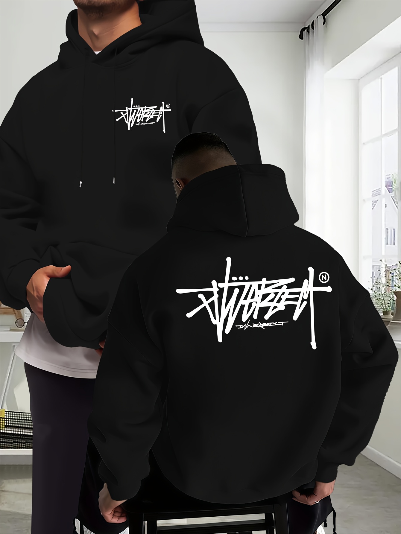 Streetwear Outfit Brand - เสื้อฮู้ดดี้โอเวอร์ไซส์ลายกราฟิกแบรนด์หรูรุ่นใหม่ปี 2026 สำหรับผู้ชายและผู้หญิง เนื้อผ้านุ่ม สไตล์สตรีทแวร์ ใส่ได้ทุกวัน