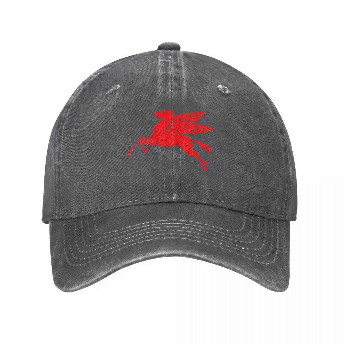 Streetwear Brand Red Logo - โลโก้ป้ายวินเทจของโมบิลออยล์ - หมวกเบสบอลเพกาซัสสีแดง หมวกอนิเมะ หมวกสตรีทแวร์ หมวกตกปลา