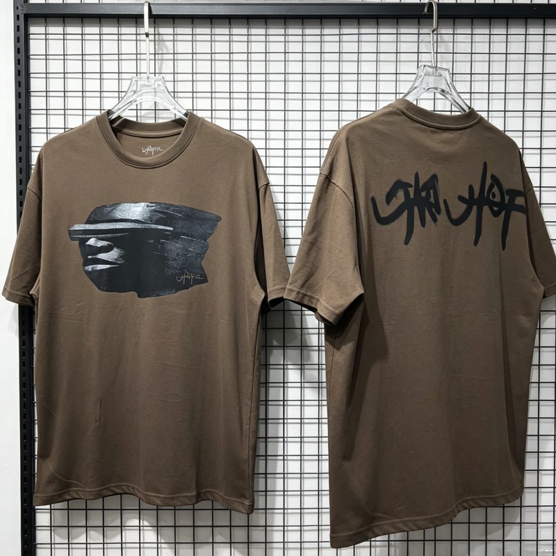 Cactus Jack Tee - เสื้อยืดลายพิมพ์รูปปั้นหินสีน้ำตาล Summer Utopia ลำลอง ระบายอากาศได้ดี ผ้าฝ้าย