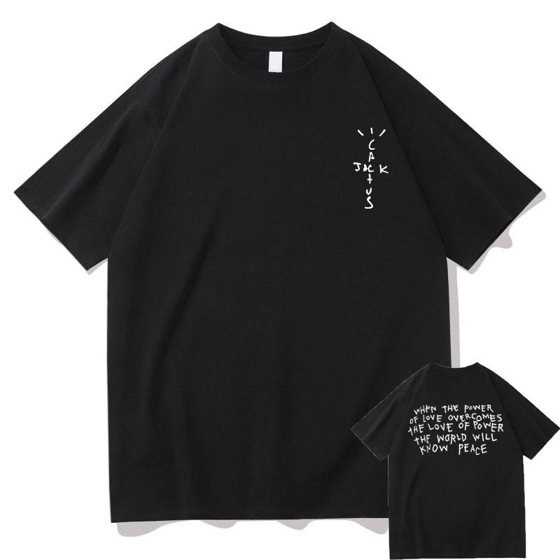 Cactus Jack Tee - ใหม่แคคตัสแจ็คกราฟิกเสื้อยืดผู้ชายผู้หญิงแฟชั่นเสื้อยืดหลวมบุรุษแนวฮิปฮอปเสื้อยืดแขนสั้น