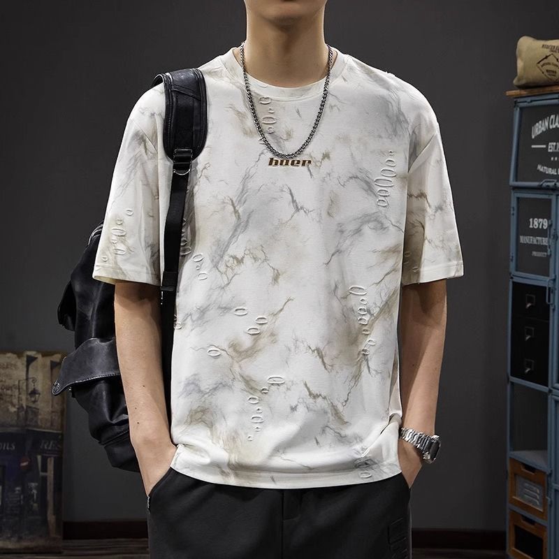 Streetwear High End Brand - เสื้อยืดโอเวอร์ไซส์แบรนด์หรู ดีไซน์เนอร์ แขนสั้น ผ้าบาง รุ่นวินเทจ สตรีทแวร์
