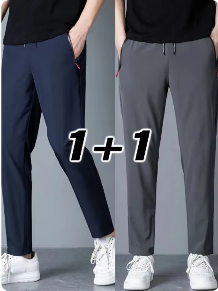 Streetwear Brand - 2 ชิ้น กางเกงลำลองผู้ชาย ยืดหยุ่นได้ เอวยางยืด จ็อกเกอร์