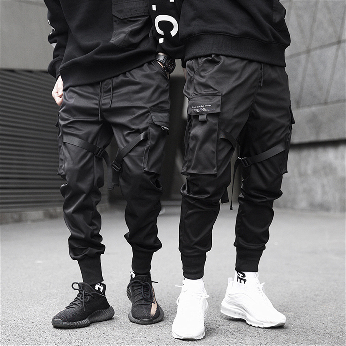 Streetwear Brand For Men - กางเกงคาร์โก้ฮิปฮอปสีดำสำหรับผู้ชายกางเกงแฟชั่นแนวสตรีทแวร์สไตล์เกาหลีทรงหลวมแฟชั่น celana Panjang Brand อเนกประสงค์สำหรับฤดูร้อน