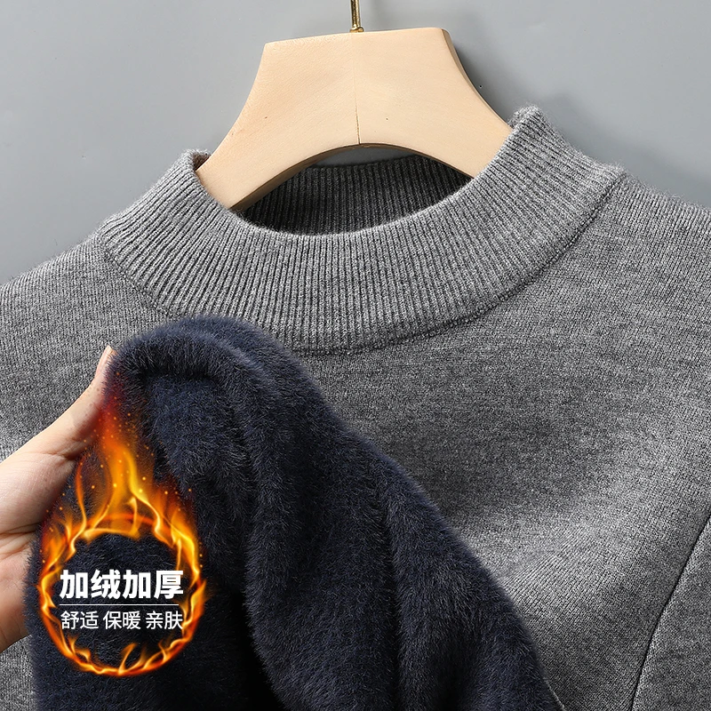 Streetwear Brand - เสื้อสเวตเตอร์คอเต่าครึ่งตัว แขนยาว ผ้าถัก สีพื้น แบรนด์ดังสำหรับผู้ชาย สไตล์ลำลอง