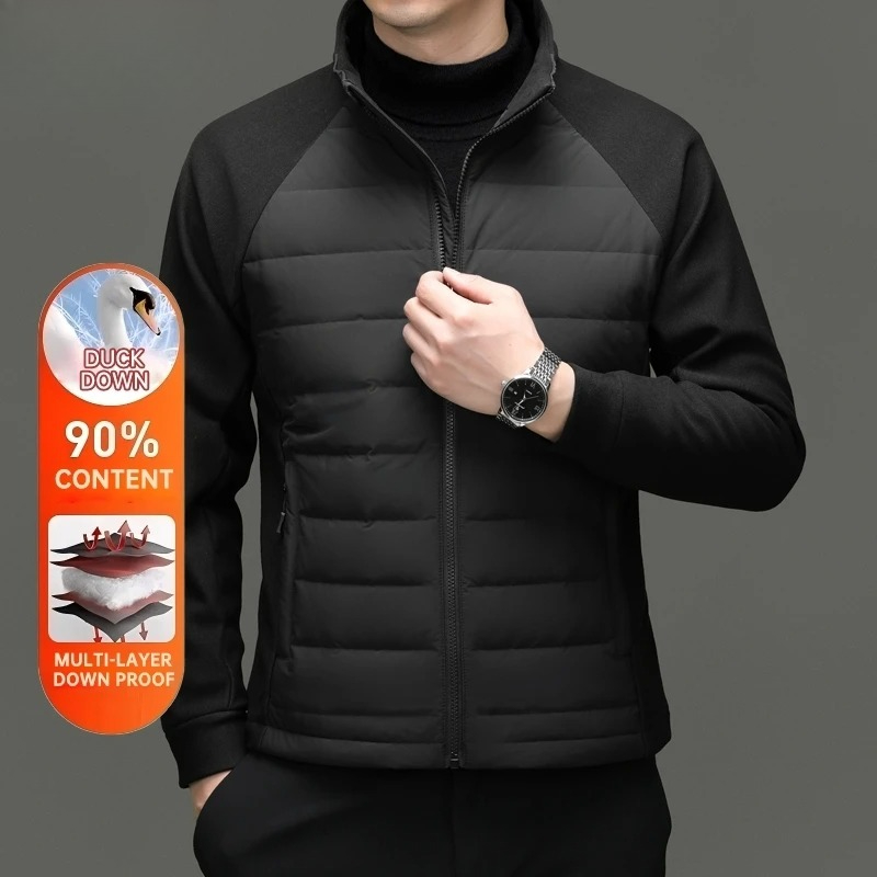 Streetwear High End Brand - เสื้อแจ็คเก็ตดาวน์แบรนด์ดังระดับไฮเอนด์ ขนเป็ด 90% สไตล์ลำลองแฟชั่นผู้ชาย เสื้อกันลมแบบใหม่ คอตั้ง