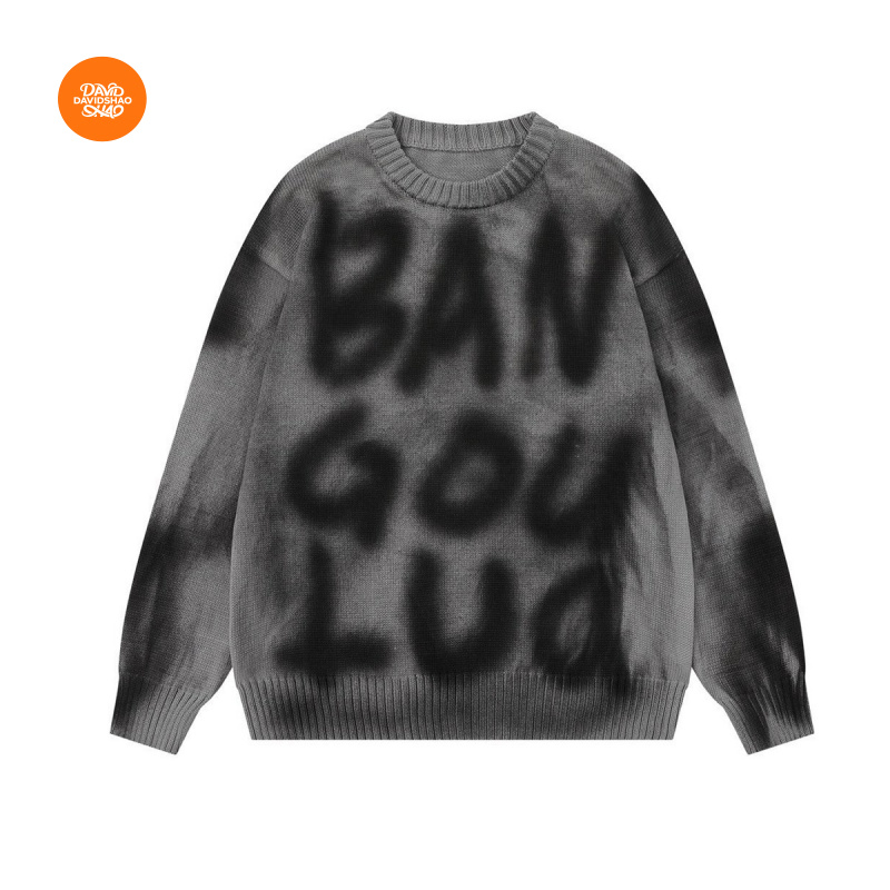 Streetwear Brand Top - เสื้อสเวตเตอร์ถักแบรนด์ดัง สไตล์ฮิปฮอป Y2K แฟชั่นสตรีทแวร์คุณภาพสูง สำหรับผู้ชาย ไซส์