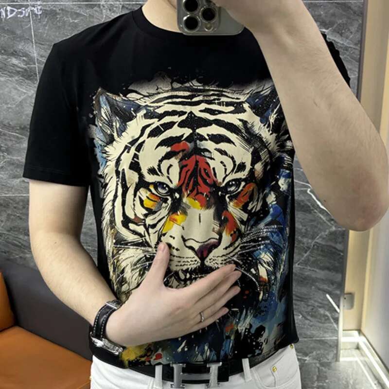 Streetwear Outfit Brand - Streetwear ร้อนเจาะหัวเสือแขนสั้นผู้ชายแบรนด์ฤดูร้อน TShirt สําหรับชาย Social Club