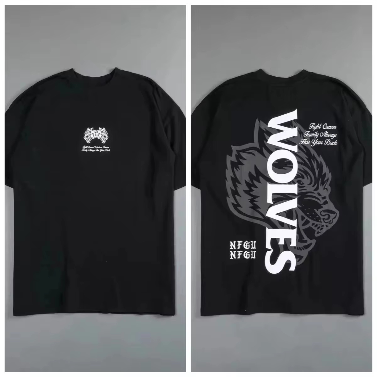 เสื้อยืดลายกราฟิกหัวหมาป่าสีดำ - Streetwear High End Brand บทวิจารณ์และราคา