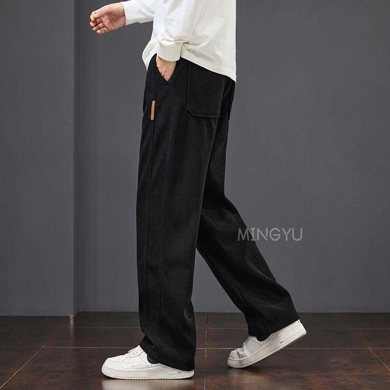 กางเกงขายาวผ้าลูกฟูกคุณภาพสูงส - Streetwear Brand Joggers บทวิจารณ์และราคา