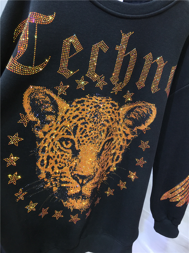 Leopard Rhinestones L-4XL Plus - Streetwear Brand บทวิจารณ์และราคา