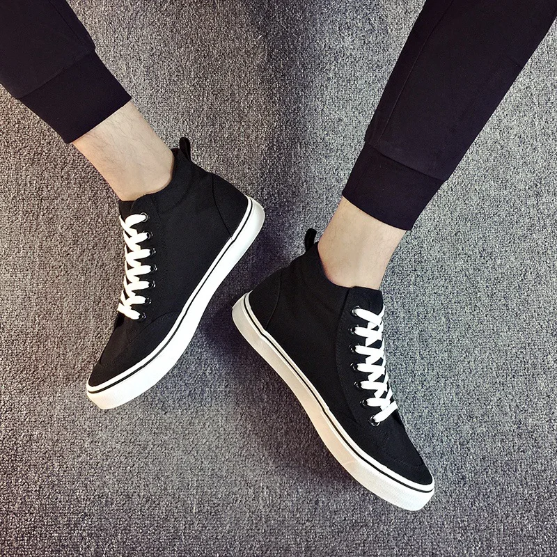 Mens High Top รองเท้าแฟชั่นผ้า - Streetwear Brand Shoes บทวิจารณ์และราคา