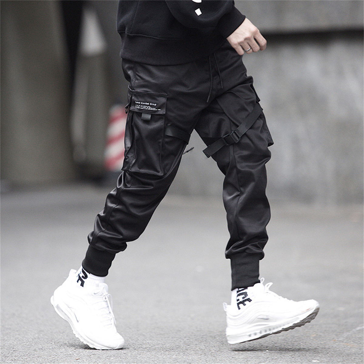 กางเกงคาร์โก้ฮิปฮอปสีดำสำหรับผ - Streetwear Brand For Men บทวิจารณ์และราคา