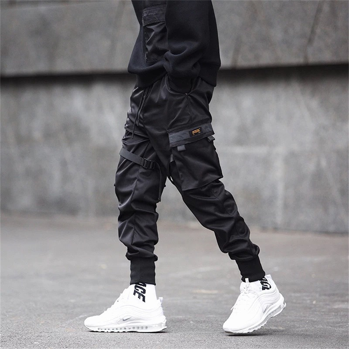 กางเกงคาร์โก้ฮิปฮอปสีดำสำหรับผ - Streetwear Brand For Men บทวิจารณ์และราคา