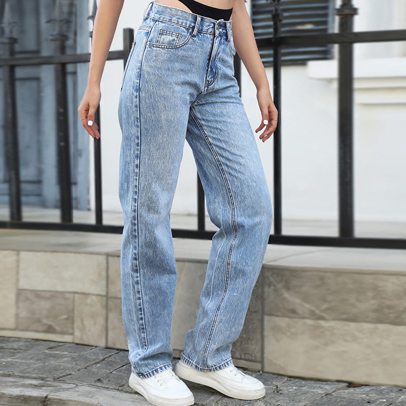 ปลอม 2 ชิ้นเย็บตรงกางเกงยีนส์ผ - Streetwear Outfit Brand บทวิจารณ์และราคา